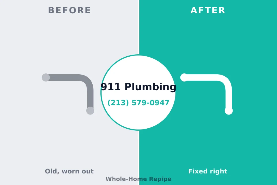 Before and after: plumbing repair Kensett, AR